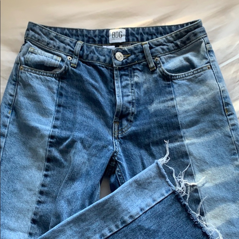 two tone straight leg jeans from urban outfitters